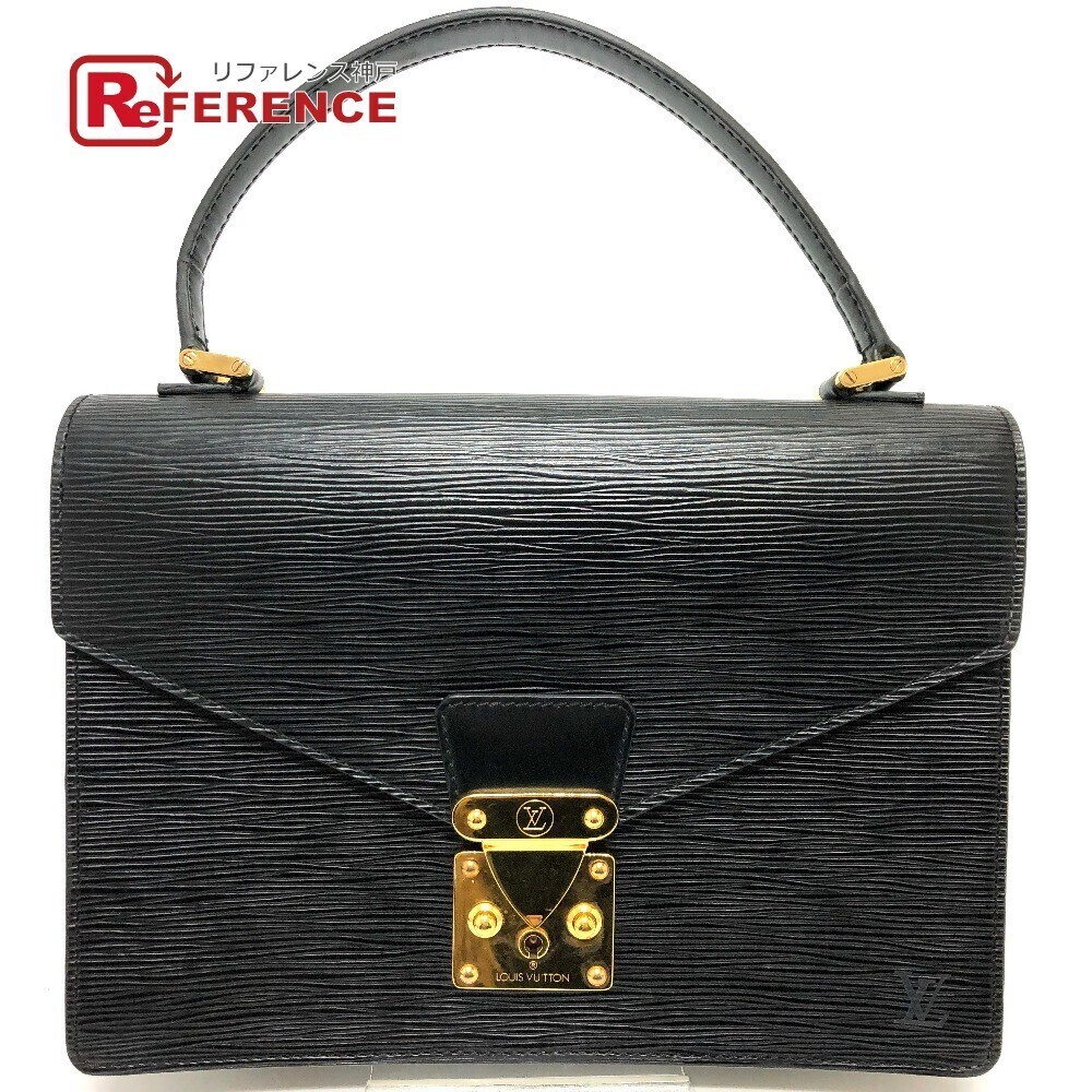Louis Vuitton Epi Concorde Bag Leather Black Business Handbag